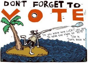 Don't forget to vote cartoon